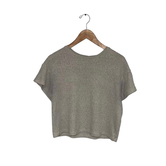 Primark Short Sleeve Blouse Women’s Size Medium Beige Textured Shirt Top - Picture 1 of 5